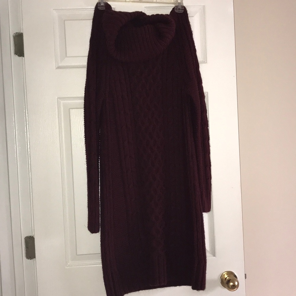 burgundy sweater dress